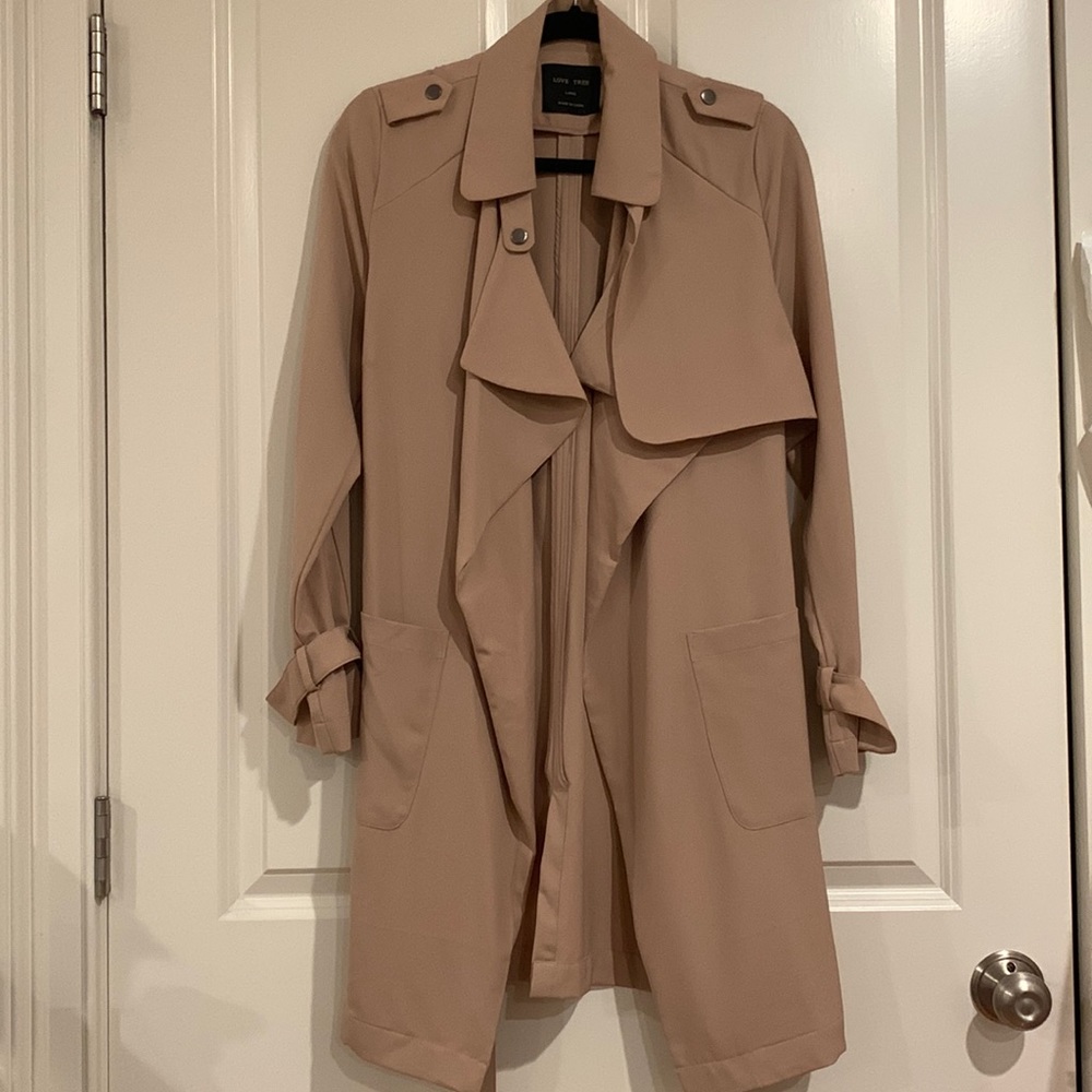 Dusty pink lightweight trench coat jacket